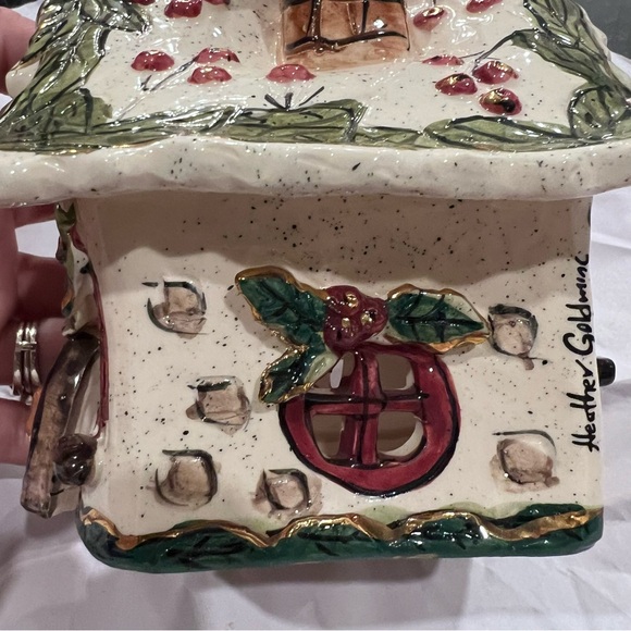 Blue Sky Holly Berry Tealight House Heather Goldminc holiday Christmas decor - Picture 8 of 17